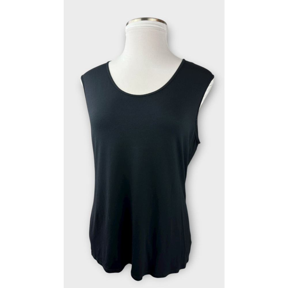 Eileen Fisher Lightweight Viscose Jersey Scoop Neck Sleeveless Top XL Minimalist - Picture 11 of 11